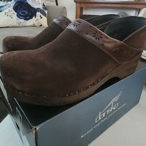 Dansko suede clogs